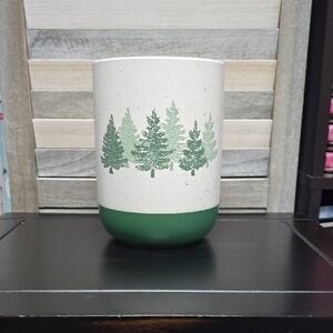 Green and White Tree Design Ceramic Utensil Holder | Primo Design